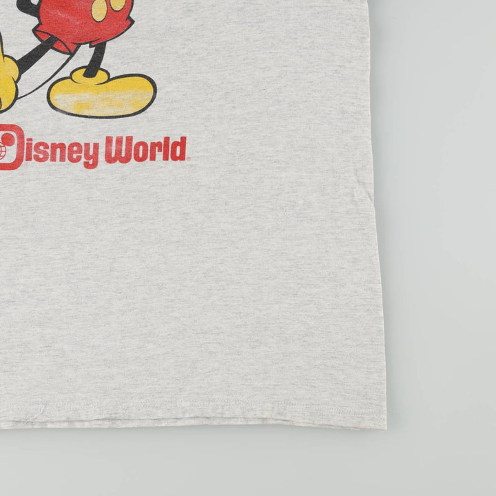 90'S Disney Mickey Mouse Character Print T-Shirt, Made in USA, Men's XL (approx.) Vintage cotton gray type Vintage Second Hand