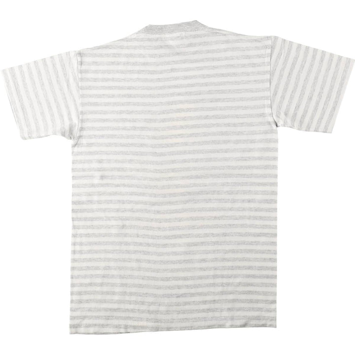 90'S Disney Mickey Mouse Border Pattern Character Print T-Shirt, Made in USA, Men's Size M (Equivalent), Vintage cotton gray type Vintage Second Hand