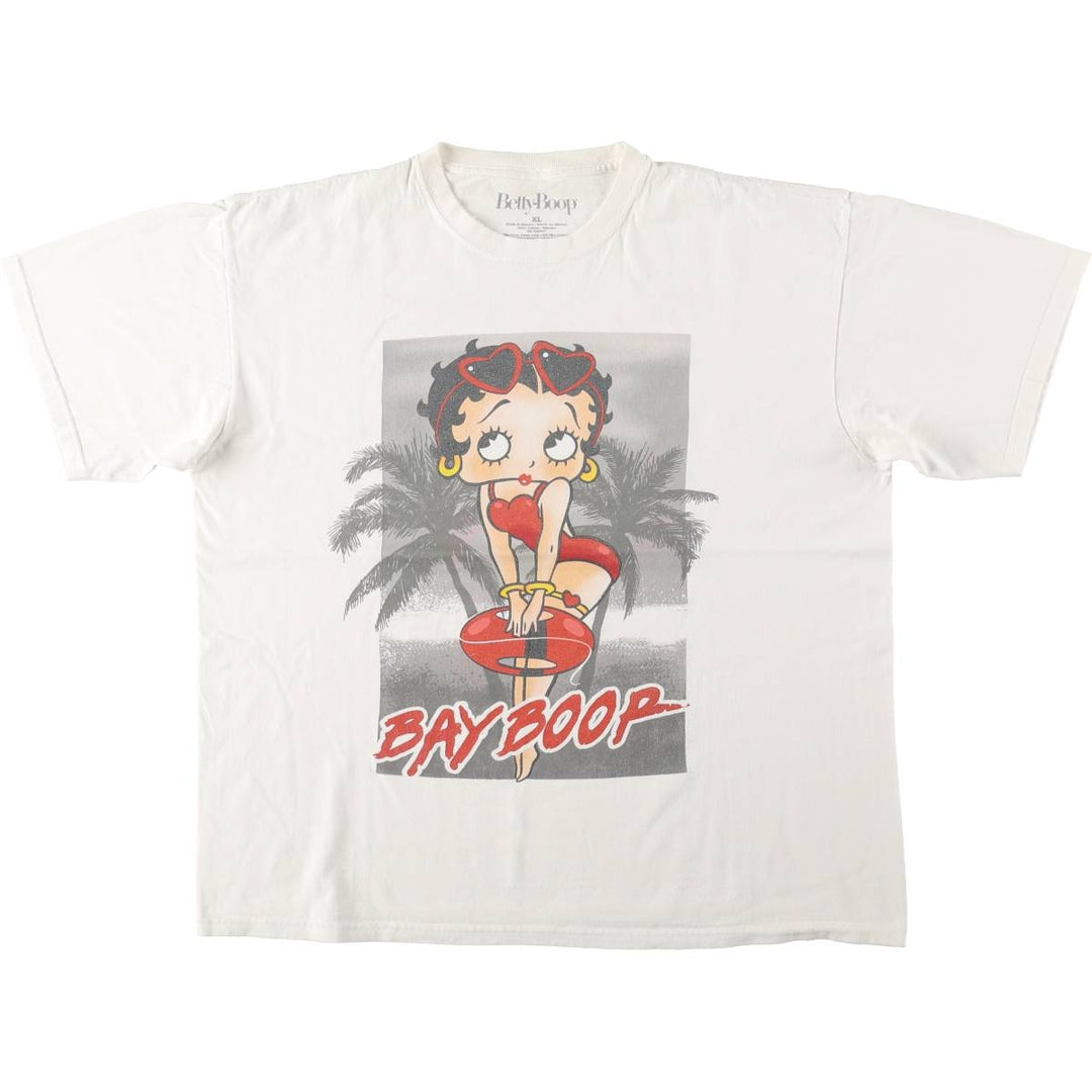 BETTY BOOP character print T-shirt, men's size XL. cotton white type Vintage Second Hand