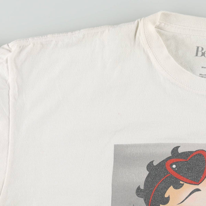 BETTY BOOP character print T-shirt, men's size XL. cotton white type Vintage Second Hand