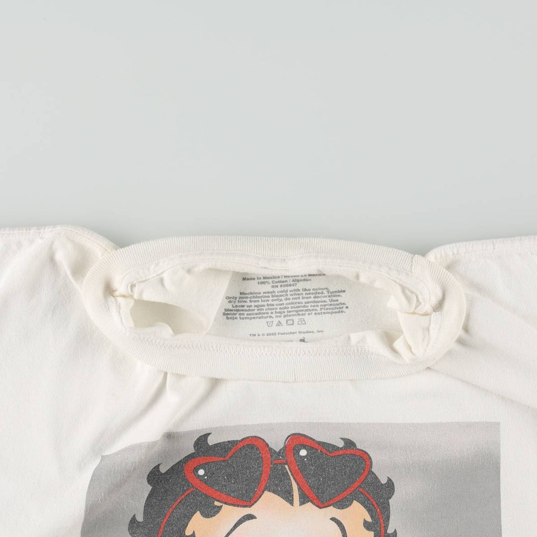 BETTY BOOP character print T-shirt, men's size XL. cotton white type Vintage Second Hand