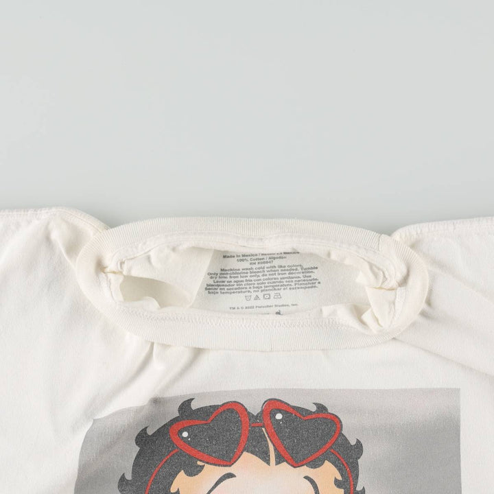 BETTY BOOP character print T-shirt, men's size XL. cotton white type Vintage Second Hand