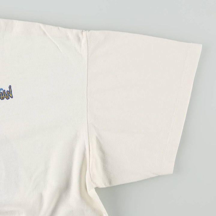 90'S Disney character print T-shirt, made in USA, men's size XXL equivalent, vintage. cotton white type Vintage Second Hand
