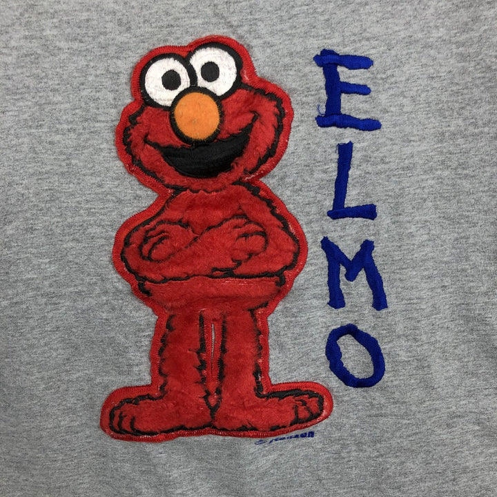 Sesame Street Elmo Character Print T-Shirt, Made in USA, Men's Size L (approx.) cotton gray type Vintage Second Hand