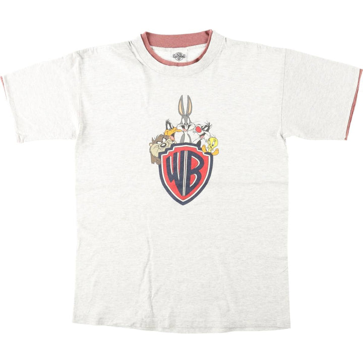 90'S ACME CLOTHING CO LOONEY TUNES Character Print T-Shirt, Made in USA, Men's Size L (Equivalent), Vintage cotton gray type Vintage Second Hand