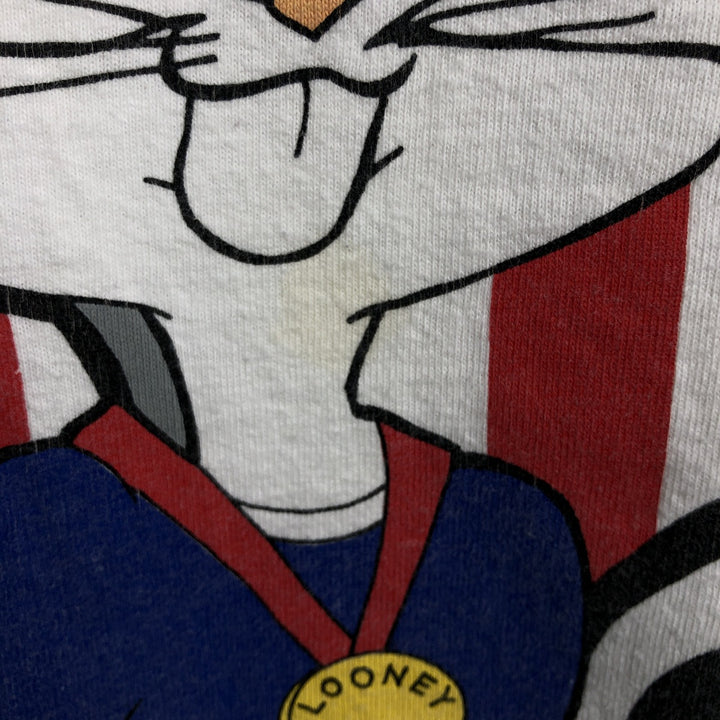 90'S LOONEY TUNES Character Print T-Shirt Made in USA Men's XL Vintage cotton white type Vintage Second Hand