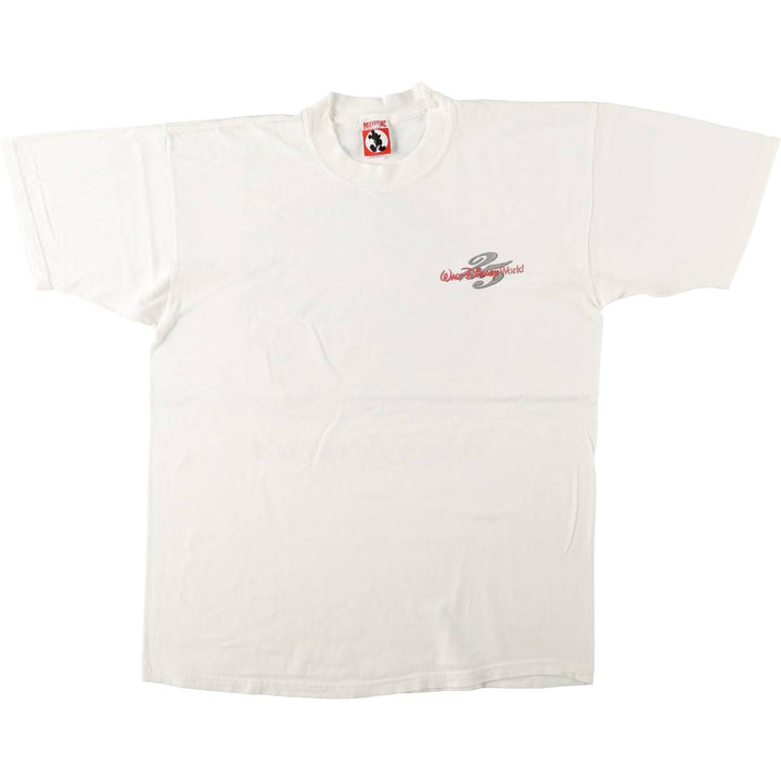 90'S Disney character print T-shirt, made in USA, men's size L equivalent, vintage. cotton white type Vintage Second Hand