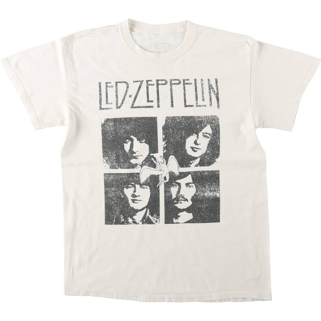 Led Zeppelin Band T-shirt, Band T, Men's M size cotton white type Vintage Second Hand