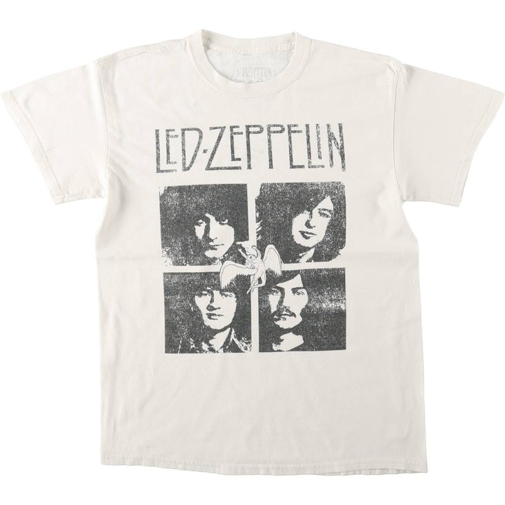 Led Zeppelin Band T-shirt, Band T, Men's M size cotton white type Vintage Second Hand