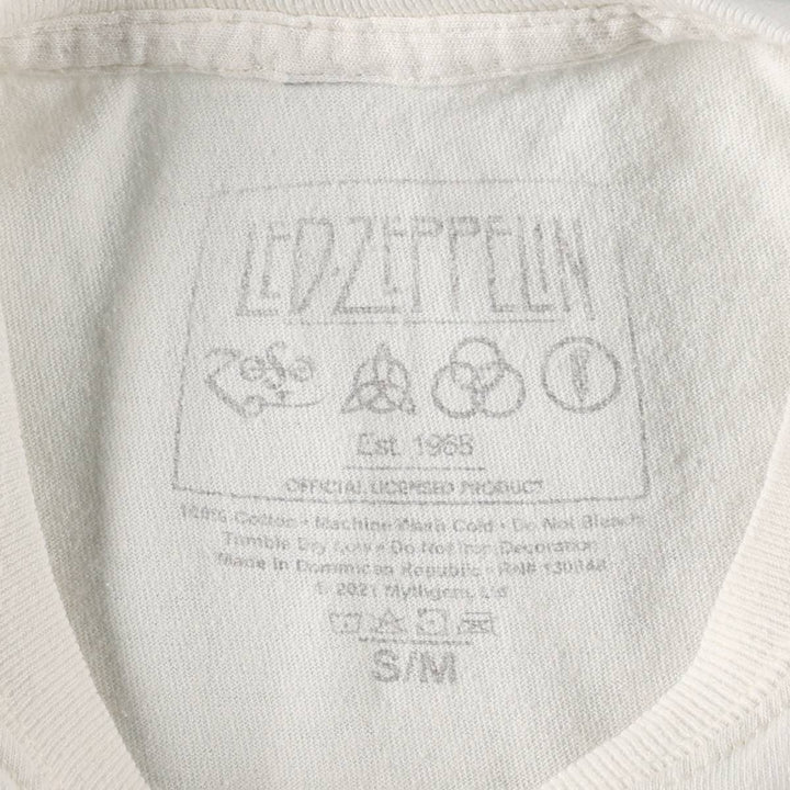 Led Zeppelin Band T-shirt, Band T, Men's M size cotton white type Vintage Second Hand