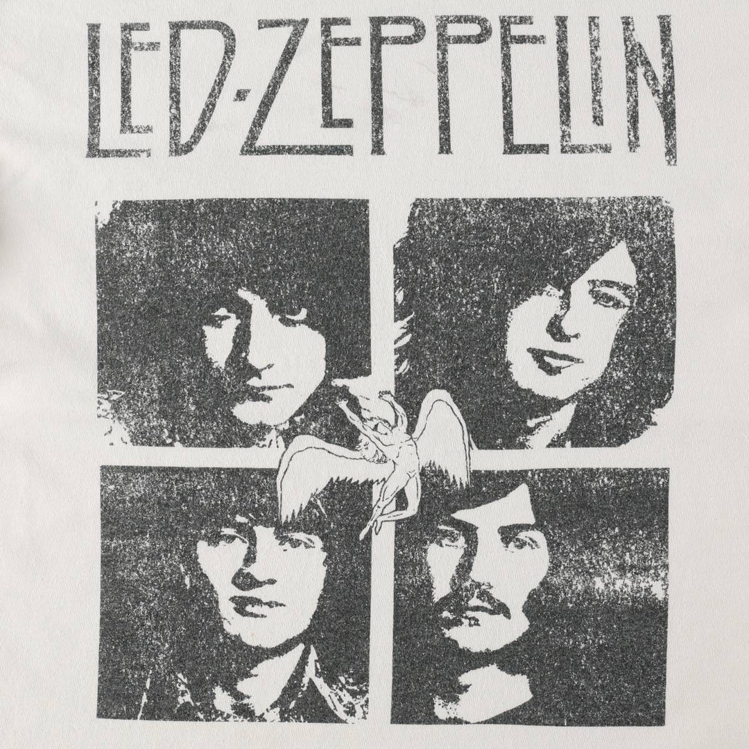 Led Zeppelin Band T-shirt, Band T, Men's M size cotton white type Vintage Second Hand