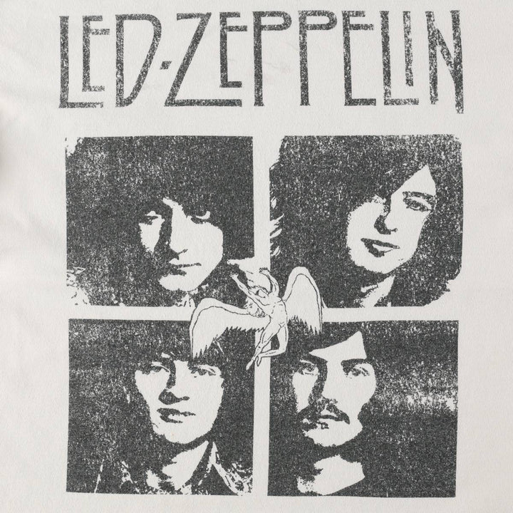 Led Zeppelin Band T-shirt, Band T, Men's M size cotton white type Vintage Second Hand