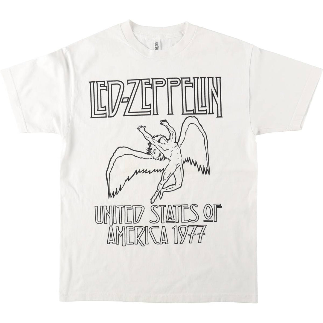ALSTYLE Led Zeppelin Band T-Shirt (Men's Size M) cotton white type Vintage Second Hand