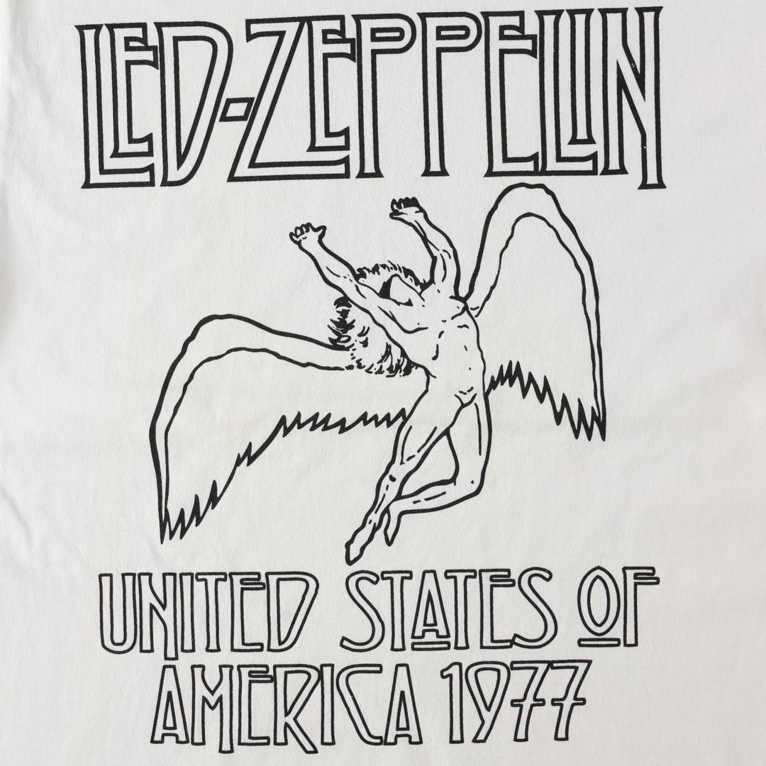 ALSTYLE Led Zeppelin Band T-Shirt (Men's Size M) cotton white type Vintage Second Hand