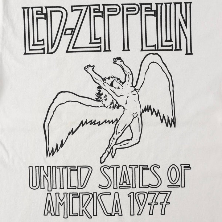 ALSTYLE Led Zeppelin Band T-Shirt (Men's Size M) cotton white type Vintage Second Hand