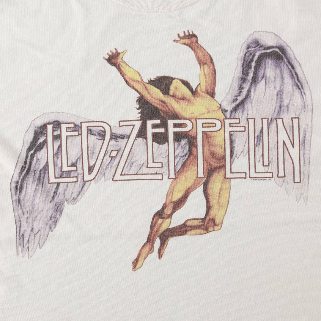 Gildan Led Zeppelin Band T-Shirt, Men's Size L cotton white type Vintage Second Hand