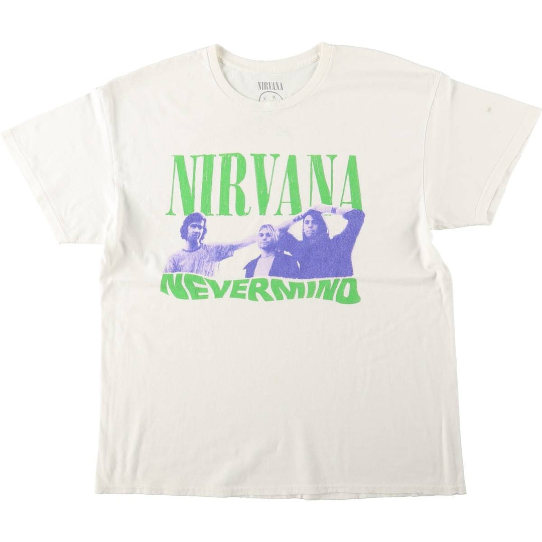 NIRVANA Nirvana Band T-shirt, Band T, Men's L size cotton white type Vintage Second Hand