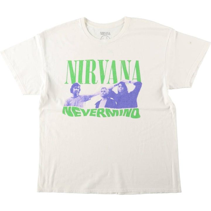 NIRVANA Nirvana Band T-shirt, Band T, Men's L size cotton white type Vintage Second Hand