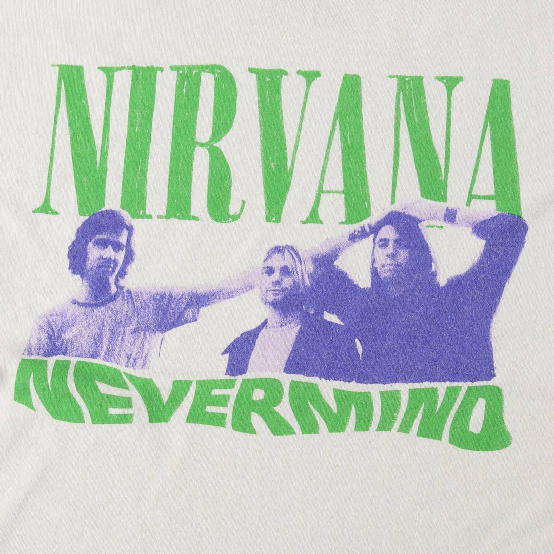 NIRVANA Nirvana Band T-shirt, Band T, Men's L size cotton white type Vintage Second Hand