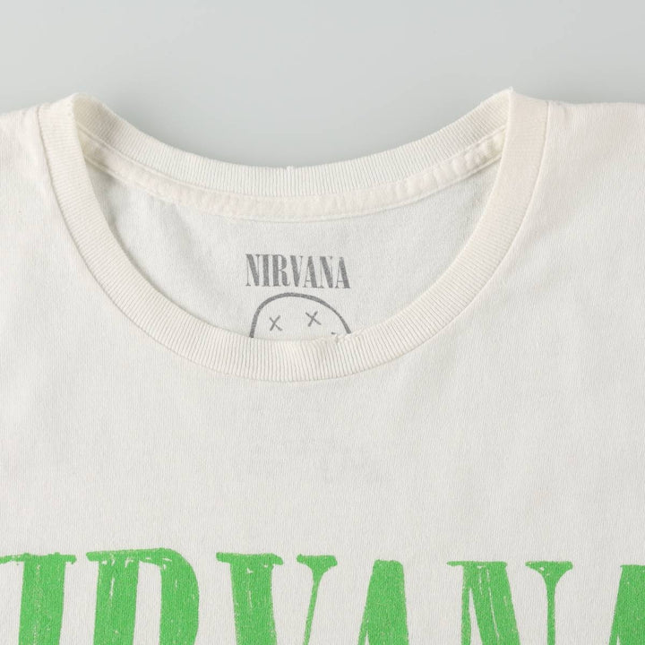 NIRVANA Nirvana Band T-shirt, Band T, Men's L size cotton white type Vintage Second Hand