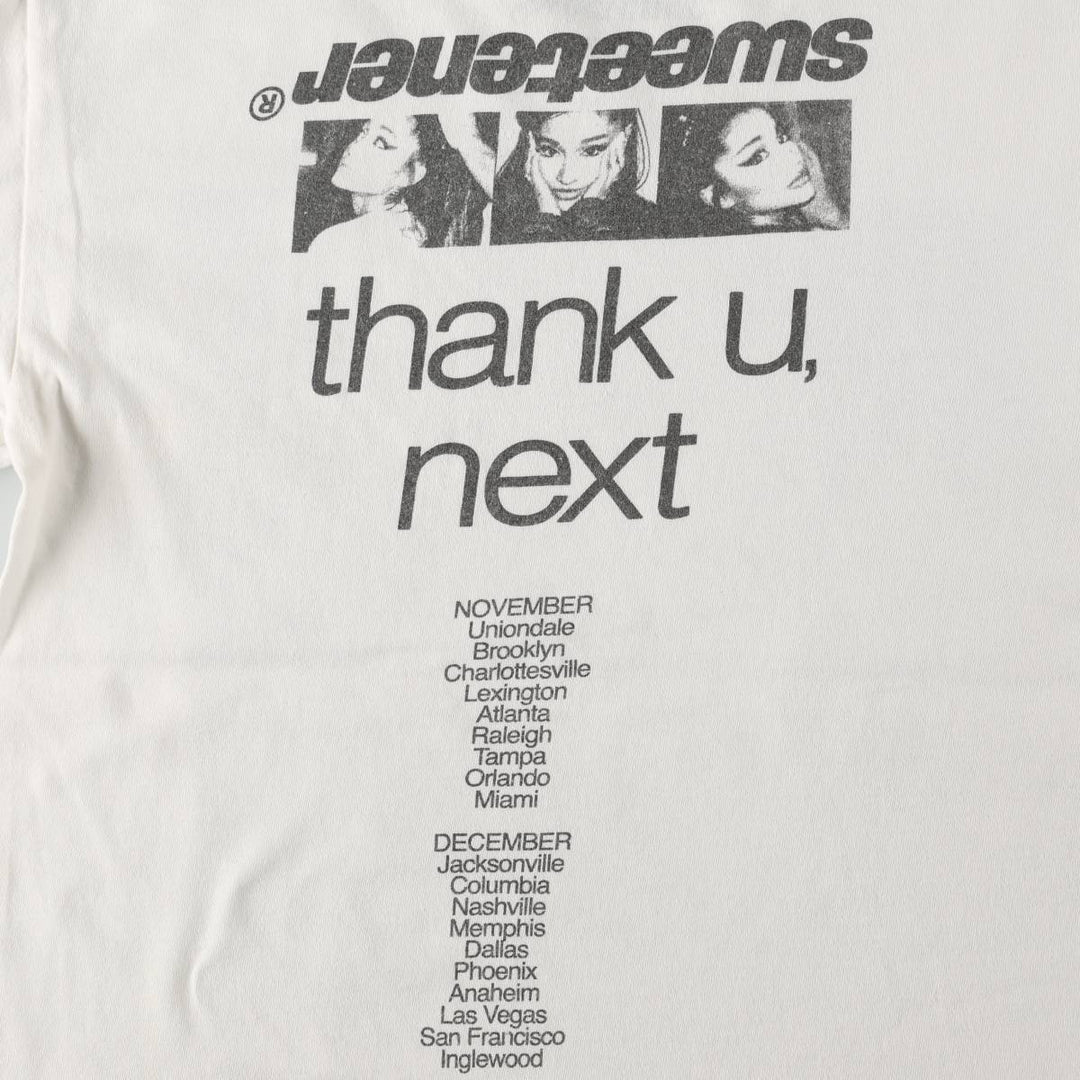 ARIANA GRANDE Ariana Grande Band T-shirt Band T Men's M size cotton white type Vintage Second Hand