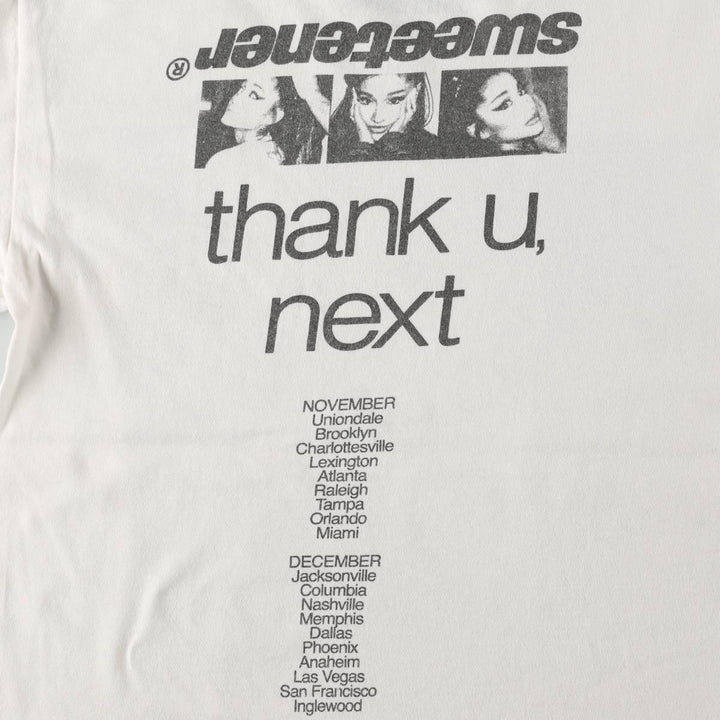 ARIANA GRANDE Ariana Grande Band T-shirt Band T Men's M size cotton white type Vintage Second Hand