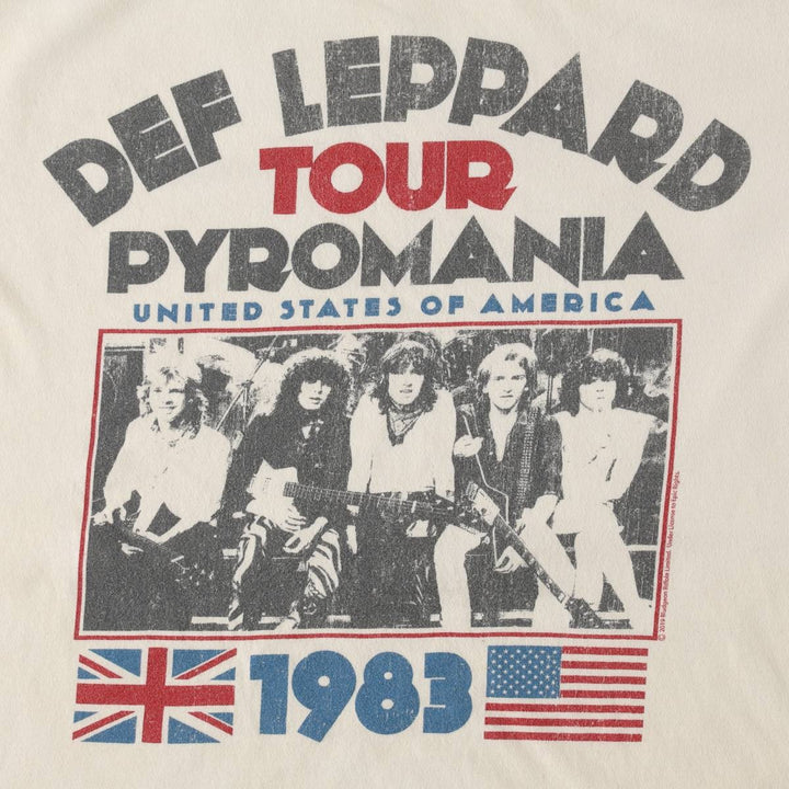 Gildan Def Leppard band t-shirt, men's size L equivalent. cotton white type Vintage Second Hand