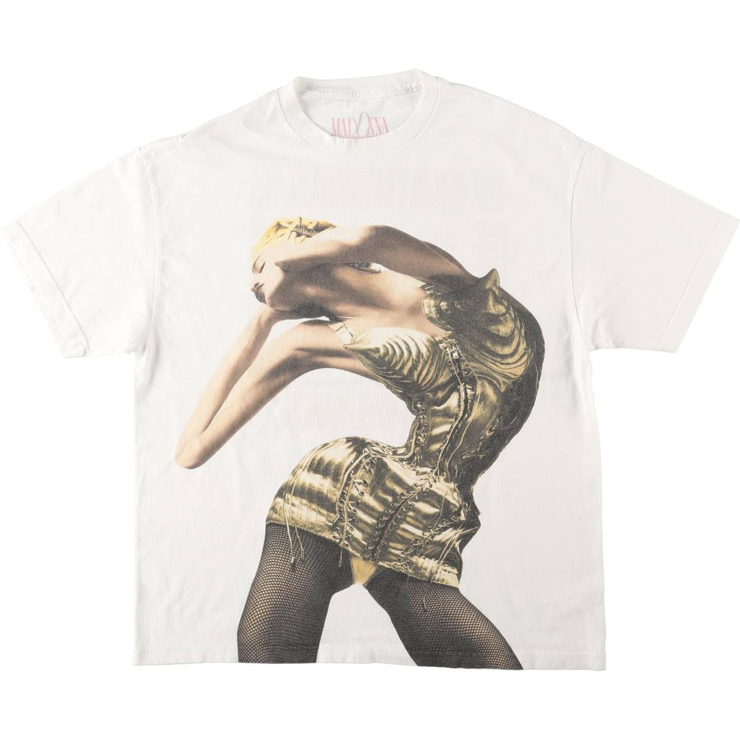 MADONNA Band T-shirt, Men's XL equivalent. unclear white type Vintage Second Hand