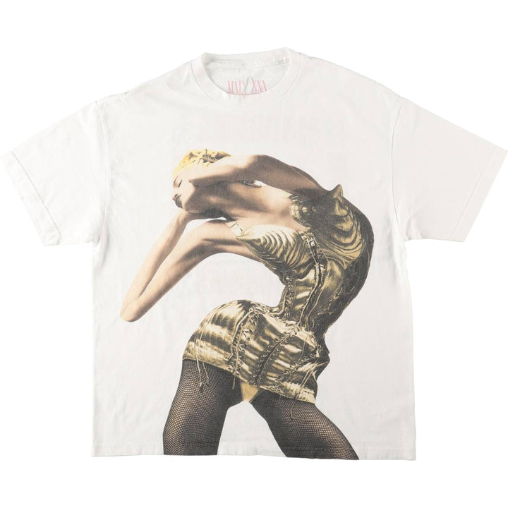 MADONNA Band T-shirt, Men's XL equivalent. unclear white type Vintage Second Hand