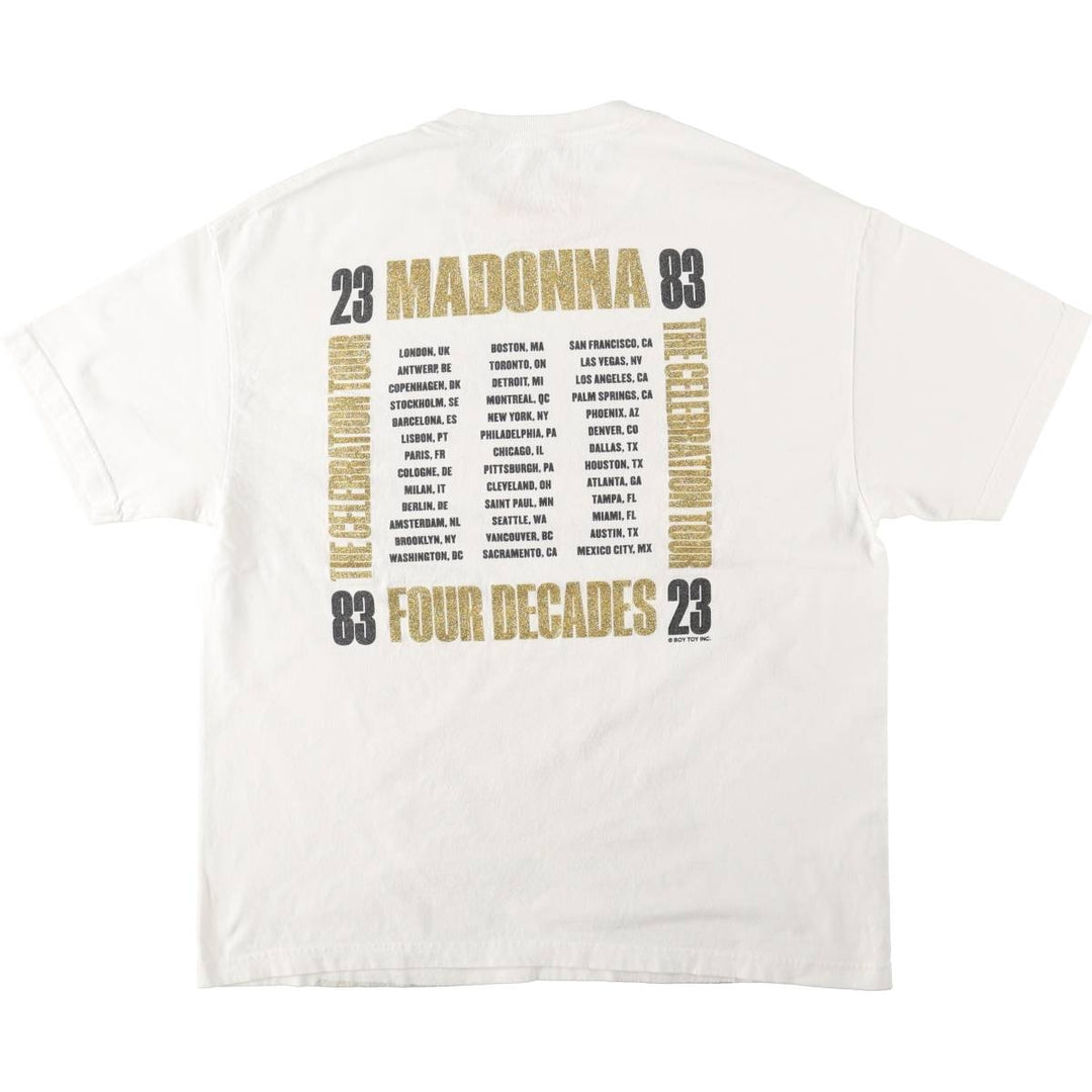 MADONNA Band T-shirt, Men's XL equivalent. unclear white type Vintage Second Hand