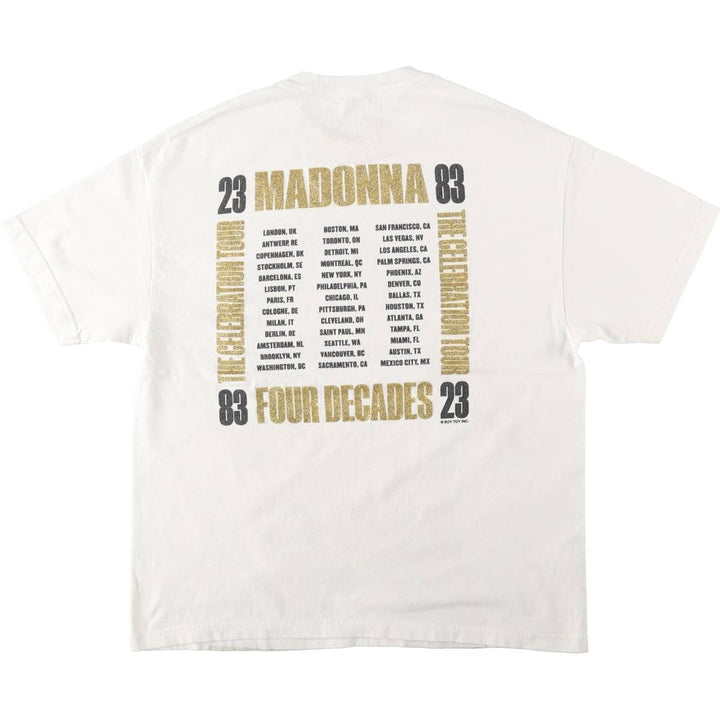 MADONNA Band T-shirt, Men's XL equivalent. unclear white type Vintage Second Hand