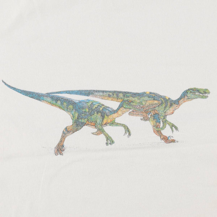 UNITED SOFT GOODS Dinosaur Pattern Animal T-Shirt, Made in USA, Men's Size M (Equivalent), Vintage cotton white type Vintage Second Hand