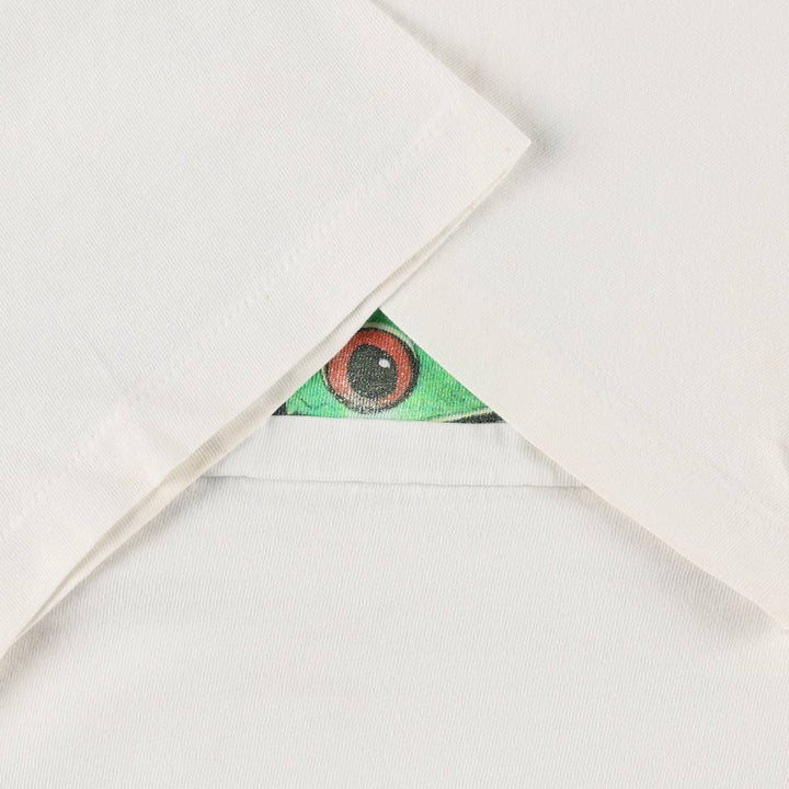 90'S Hanes BEEFY-T Frog Pattern Animal T-Shirt, Men's XL equivalent, Vintage unclear white type Vintage Second Hand