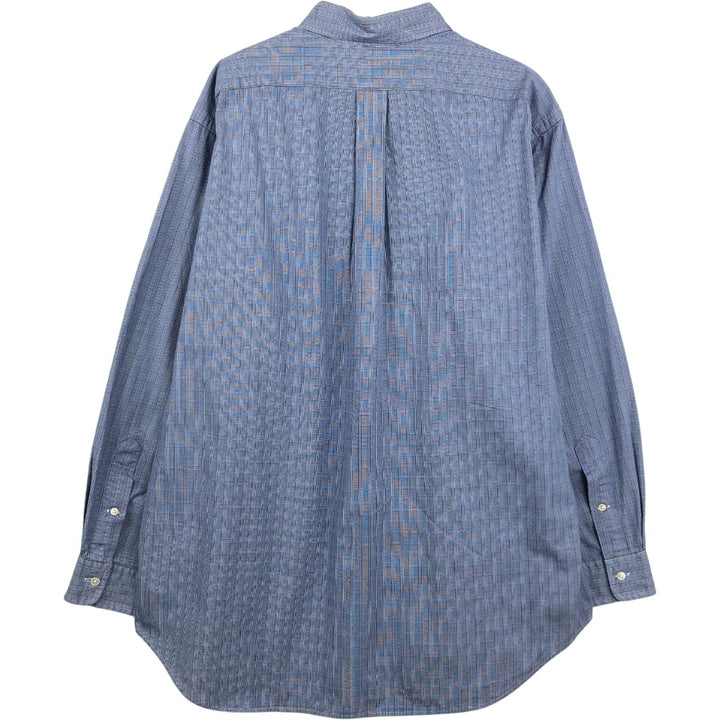 Ralph Lauren long sleeve button down check shirt, men's XL size cotton blue type Vintage Second Hand