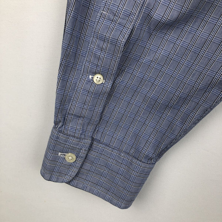 Ralph Lauren long sleeve button down check shirt, men's XL size cotton blue type Vintage Second Hand