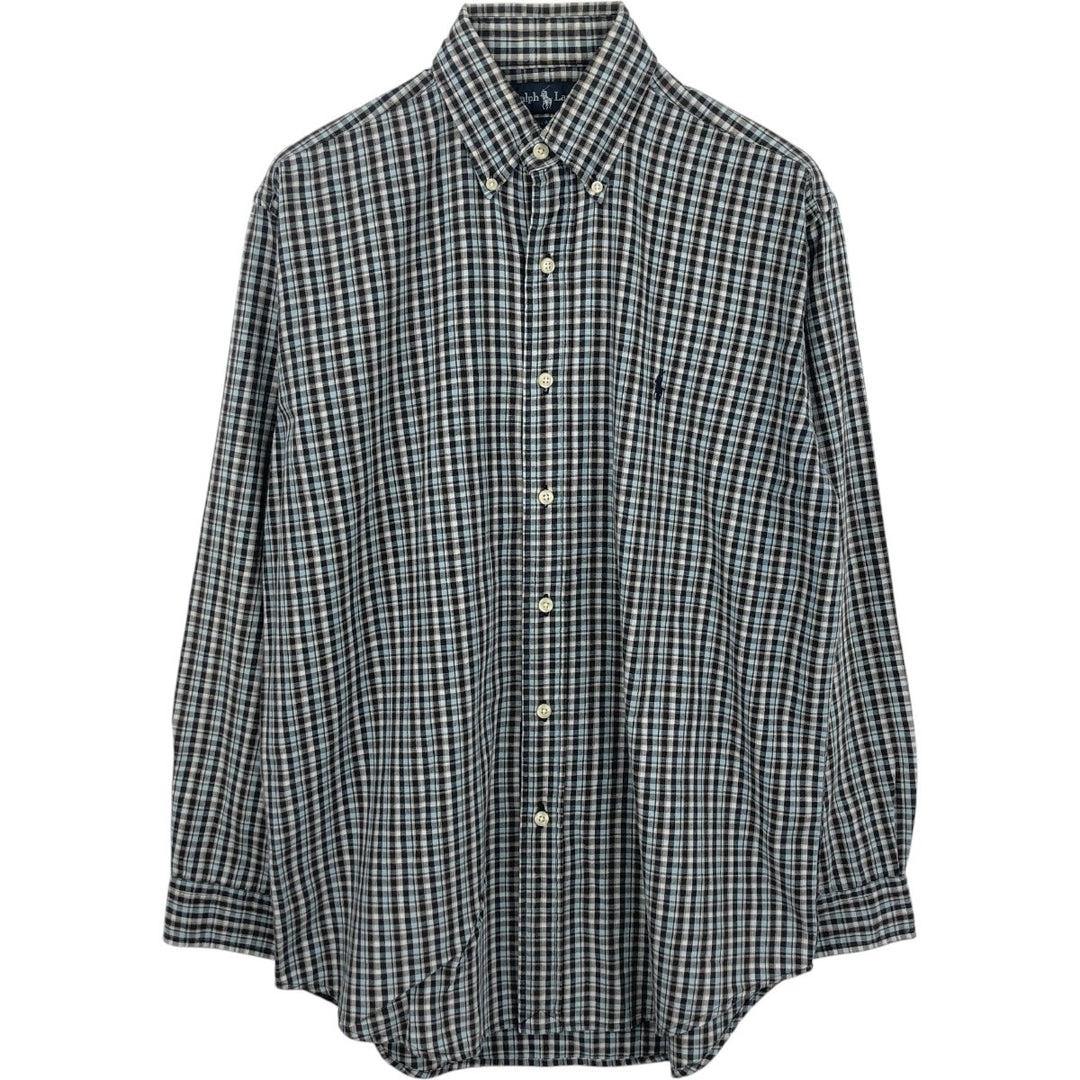Ralph Lauren BLAKE Long-Sleeve Button-Down Check Shirt, Men's Size S (approx.) cotton brown type Vintage Second Hand