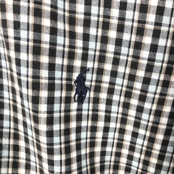 Ralph Lauren BLAKE Long-Sleeve Button-Down Check Shirt, Men's Size S (approx.) cotton brown type Vintage Second Hand