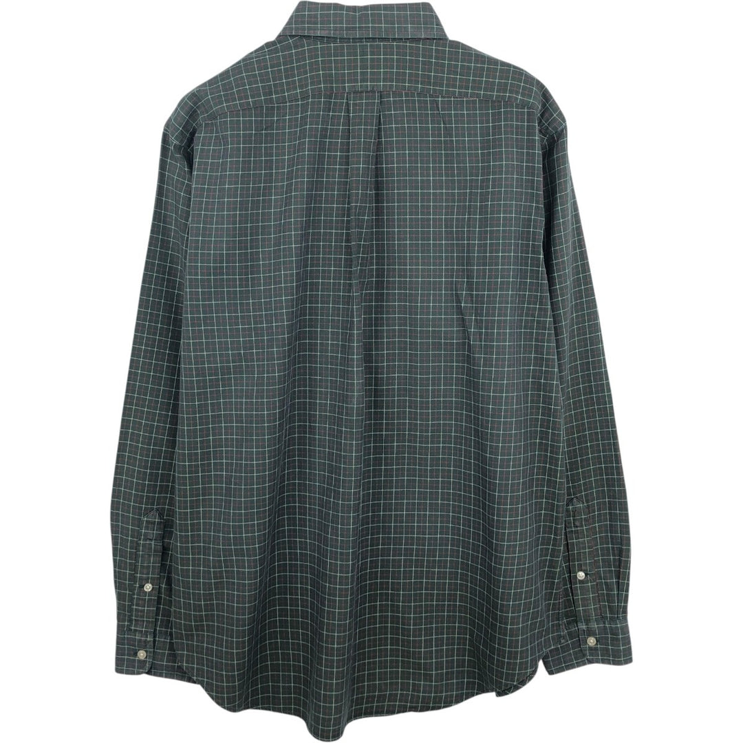 Ralph Lauren Classic Fit short sleeve button down check shirt, men's size L cotton Green type dark green Vintage Second Hand