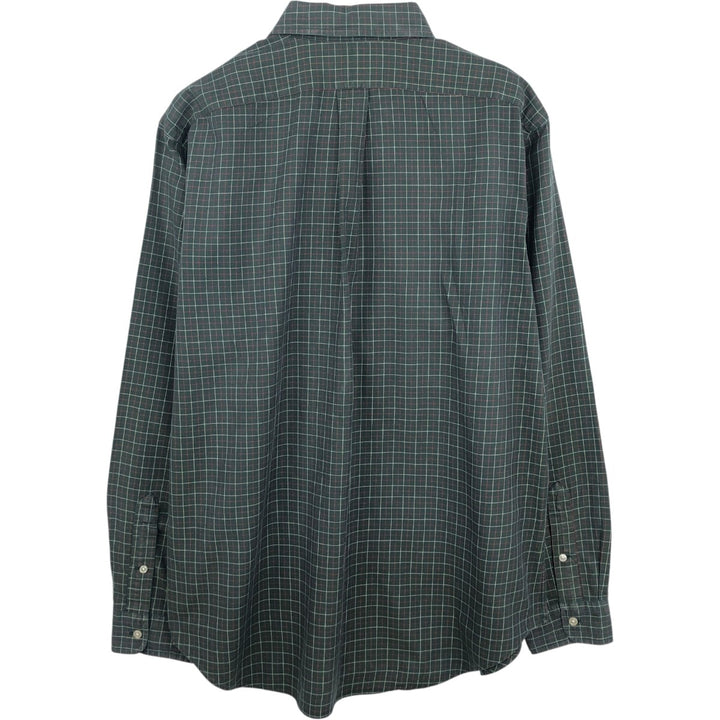 Ralph Lauren Classic Fit short sleeve button down check shirt, men's size L cotton Green type dark green Vintage Second Hand