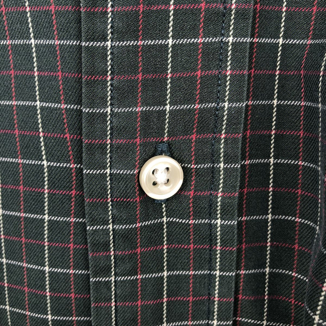 Ralph Lauren Classic Fit short sleeve button down check shirt, men's size L cotton Green type dark green Vintage Second Hand