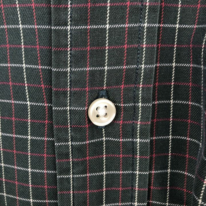 Ralph Lauren Classic Fit short sleeve button down check shirt, men's size L cotton Green type dark green Vintage Second Hand
