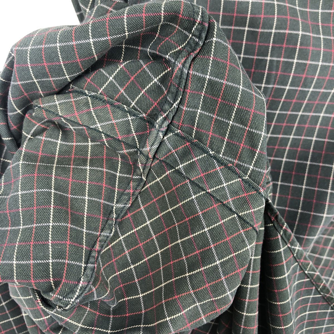 Ralph Lauren Classic Fit short sleeve button down check shirt, men's size L cotton Green type dark green Vintage Second Hand