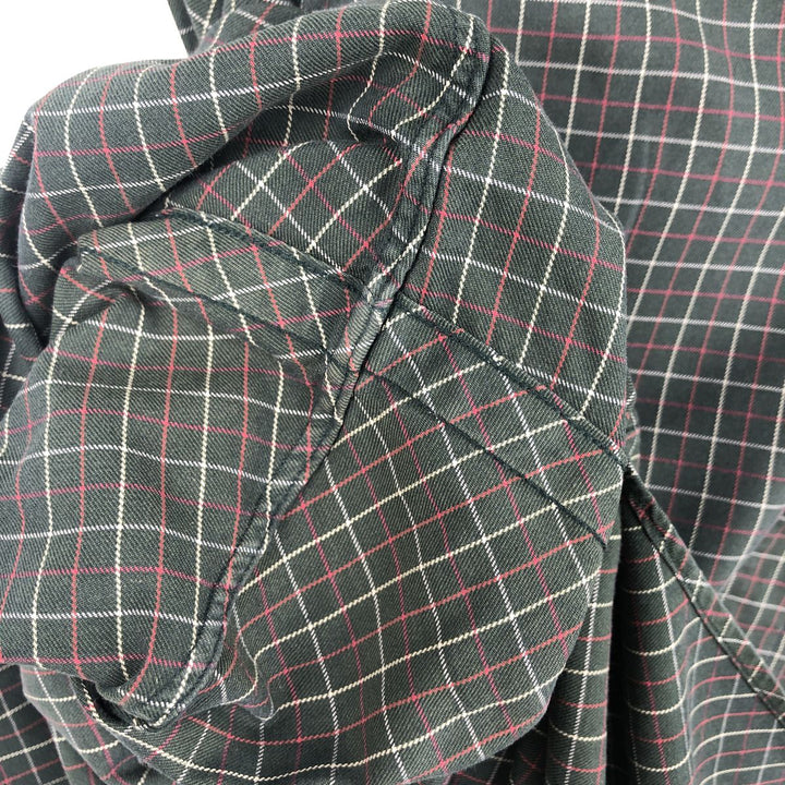 Ralph Lauren Classic Fit short sleeve button down check shirt, men's size L cotton Green type dark green Vintage Second Hand
