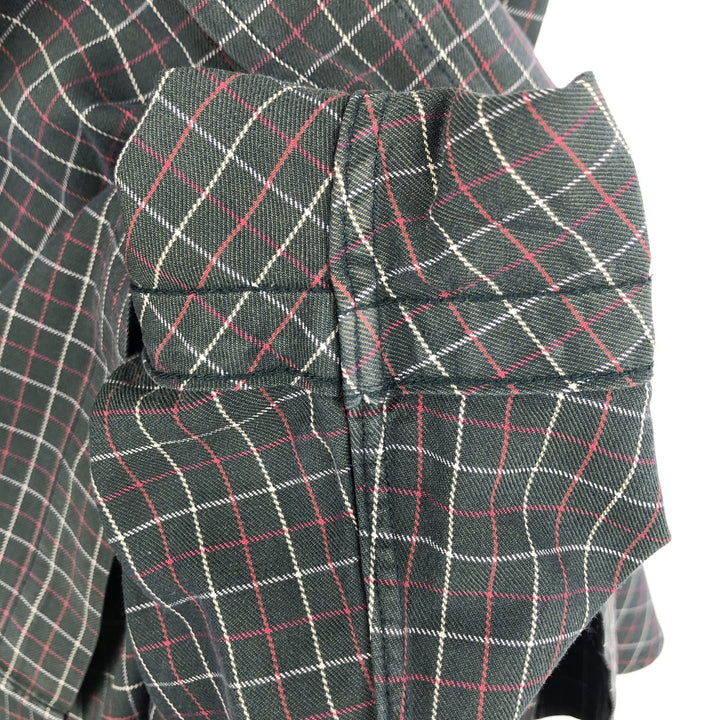 Ralph Lauren Classic Fit short sleeve button down check shirt, men's size L cotton Green type dark green Vintage Second Hand