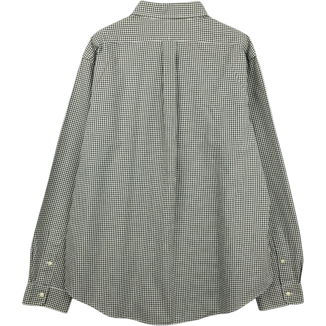 Ralph Lauren CUSTOM FIT Gingham Check Long Sleeve Button Down Check Shirt Men's XL cotton Khaki type Vintage Second Hand