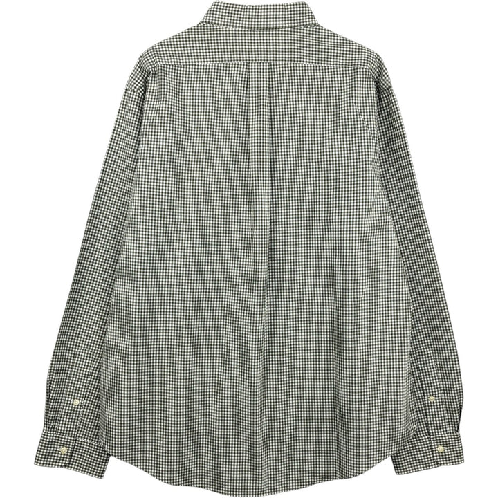 Ralph Lauren CUSTOM FIT Gingham Check Long Sleeve Button Down Check Shirt Men's XL cotton Khaki type Vintage Second Hand