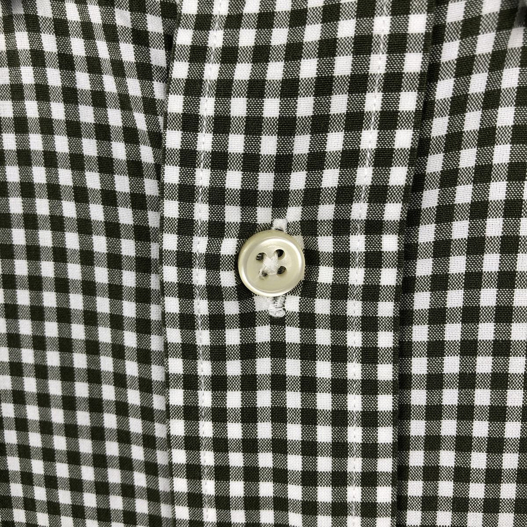 Ralph Lauren CUSTOM FIT Gingham Check Long Sleeve Button Down Check Shirt Men's XL cotton Khaki type Vintage Second Hand