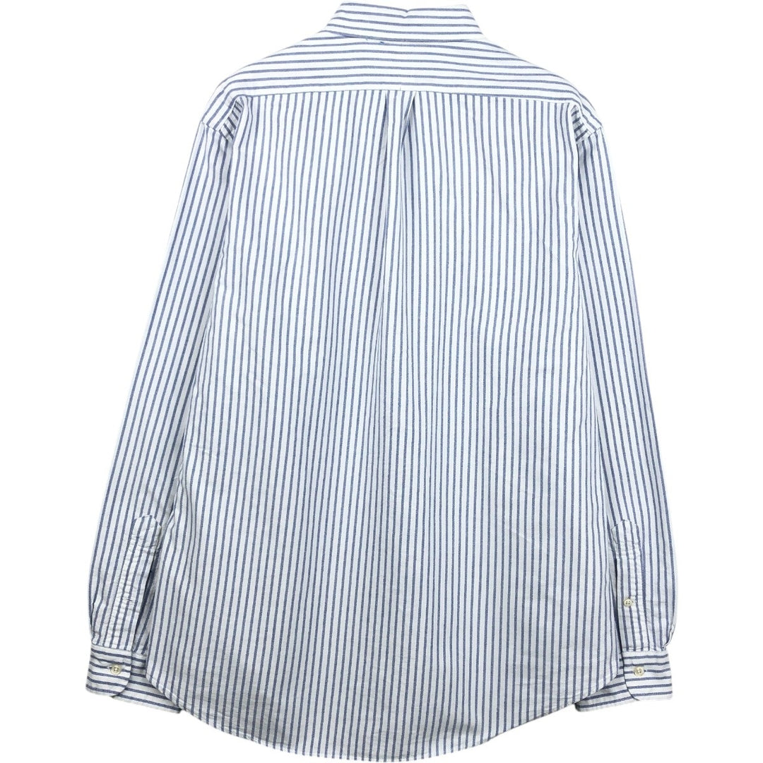Ralph Lauren CUSTOM FIT long sleeve button down striped shirt men's size L cotton blue type Vintage Second Hand