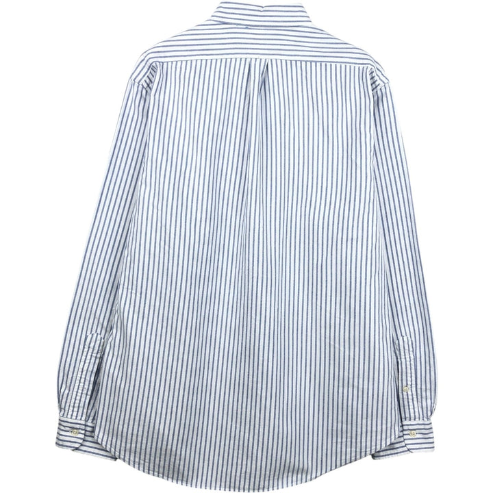 Ralph Lauren CUSTOM FIT long sleeve button down striped shirt men's size L cotton blue type Vintage Second Hand