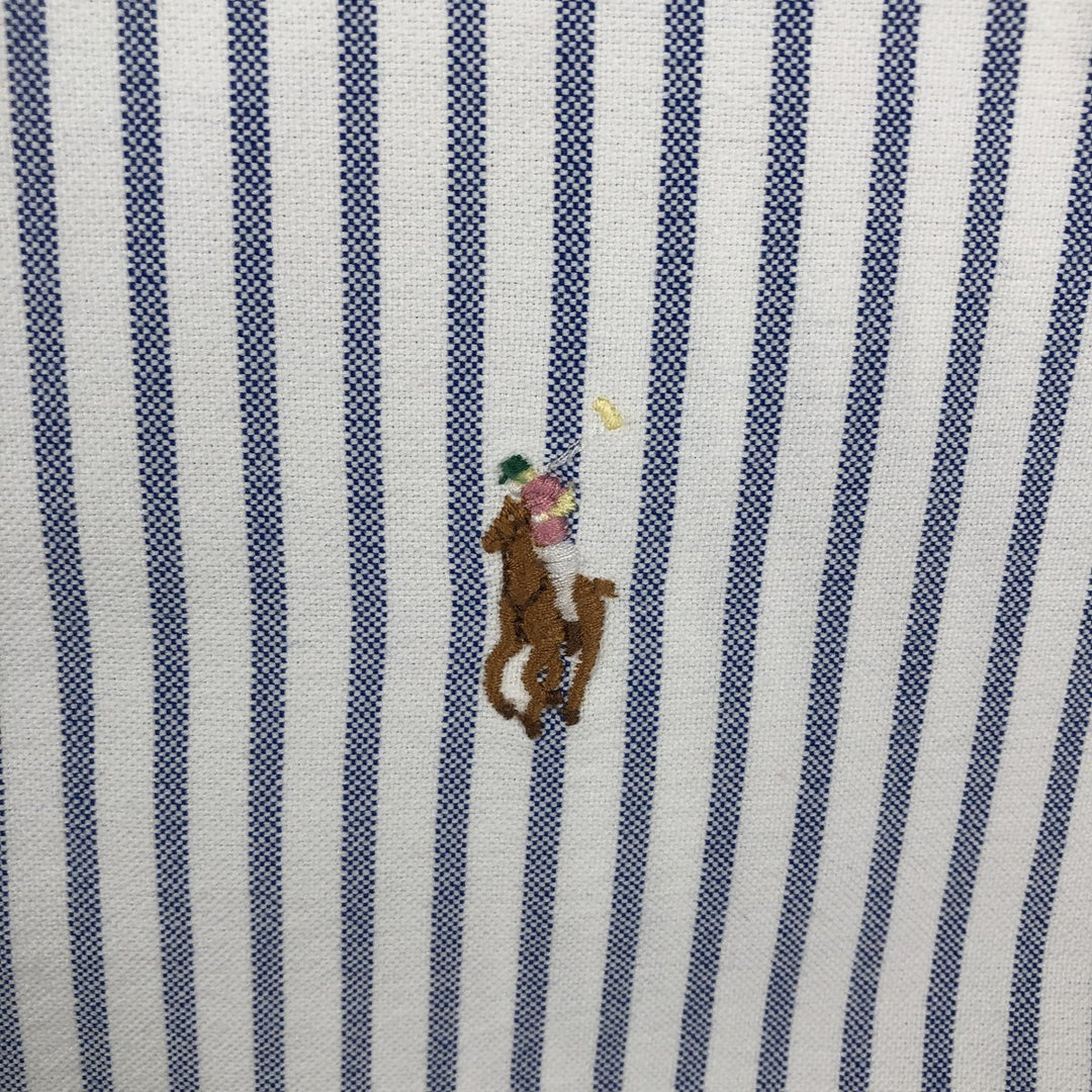 Ralph Lauren CUSTOM FIT long sleeve button down striped shirt men's size L cotton blue type Vintage Second Hand